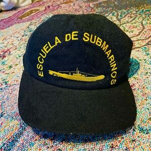 Vintage Submarine hat 90s Spanish Navy Military indie punk emo y2k